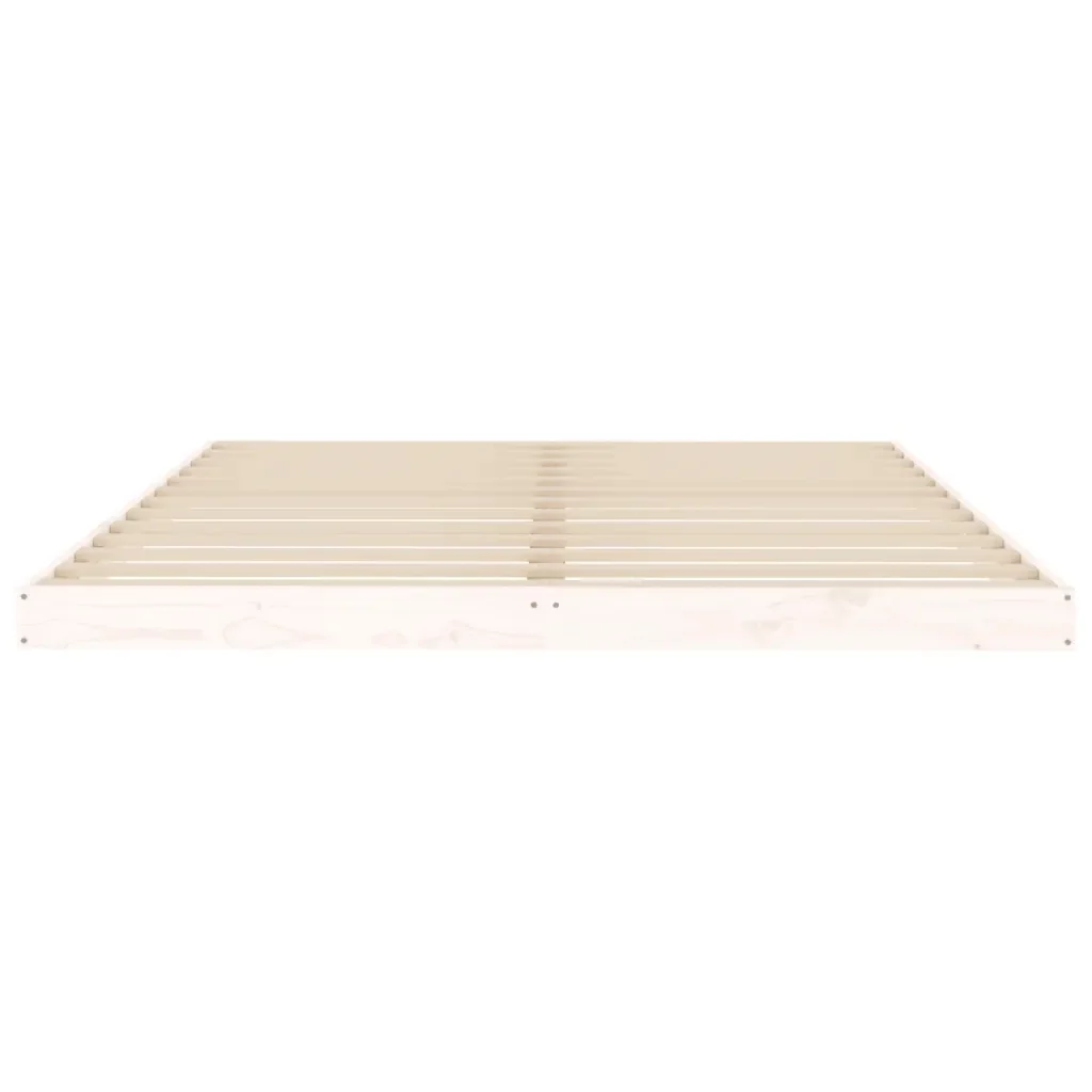 Letto matrimoniale | Letto per adulti | Giroletto senza Materasso Bianco 150x200 cm Legno Massello Pino - Image 5