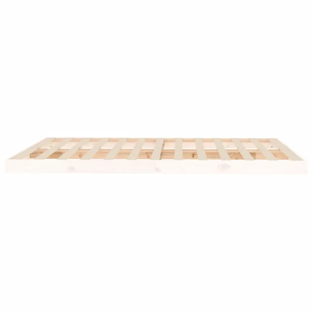 Letto matrimoniale | Letto per adulti | Giroletto senza Materasso Bianco 150x200 cm Legno Massello Pino - Image 6