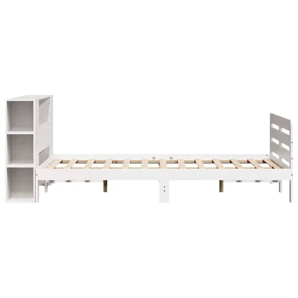 Letto matrimoniale | Letto per adulti | Giroletto senza Materasso Bianco 150x200 cm Legno Massello Pino - Image 7