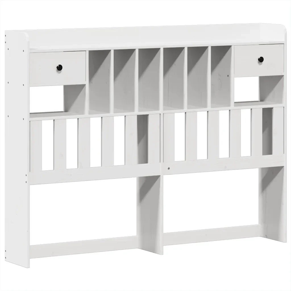 Letto matrimoniale | Letto per adulti | Giroletto senza Materasso Bianco 150x200 cm Legno Massello Pino - Image 6