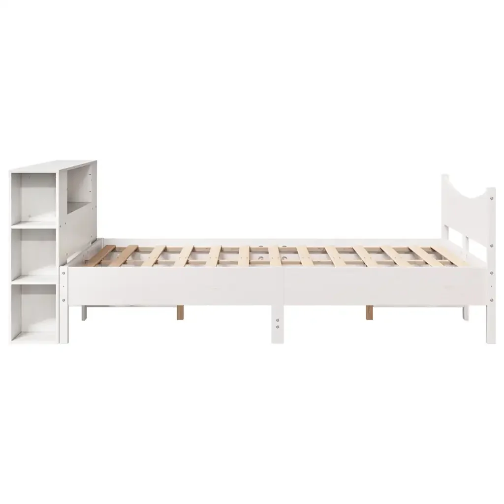 Letto matrimoniale | Letto per adulti | Giroletto senza Materasso Bianco 150x200 cm Legno Massello Pino - Image 7