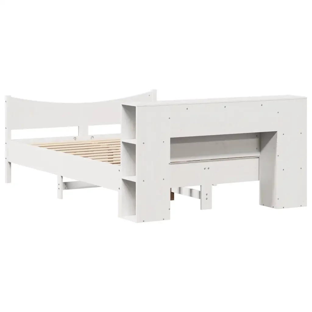 Letto matrimoniale | Letto per adulti | Giroletto senza Materasso Bianco 150x200 cm Legno Massello Pino - Image 8