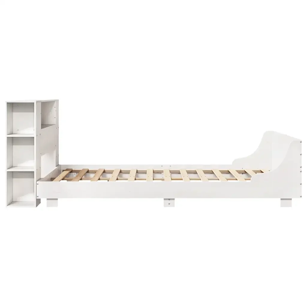 Letto matrimoniale | Letto per adulti | Giroletto senza Materasso Bianco 150x200 cm Legno Massello Pino - Image 7