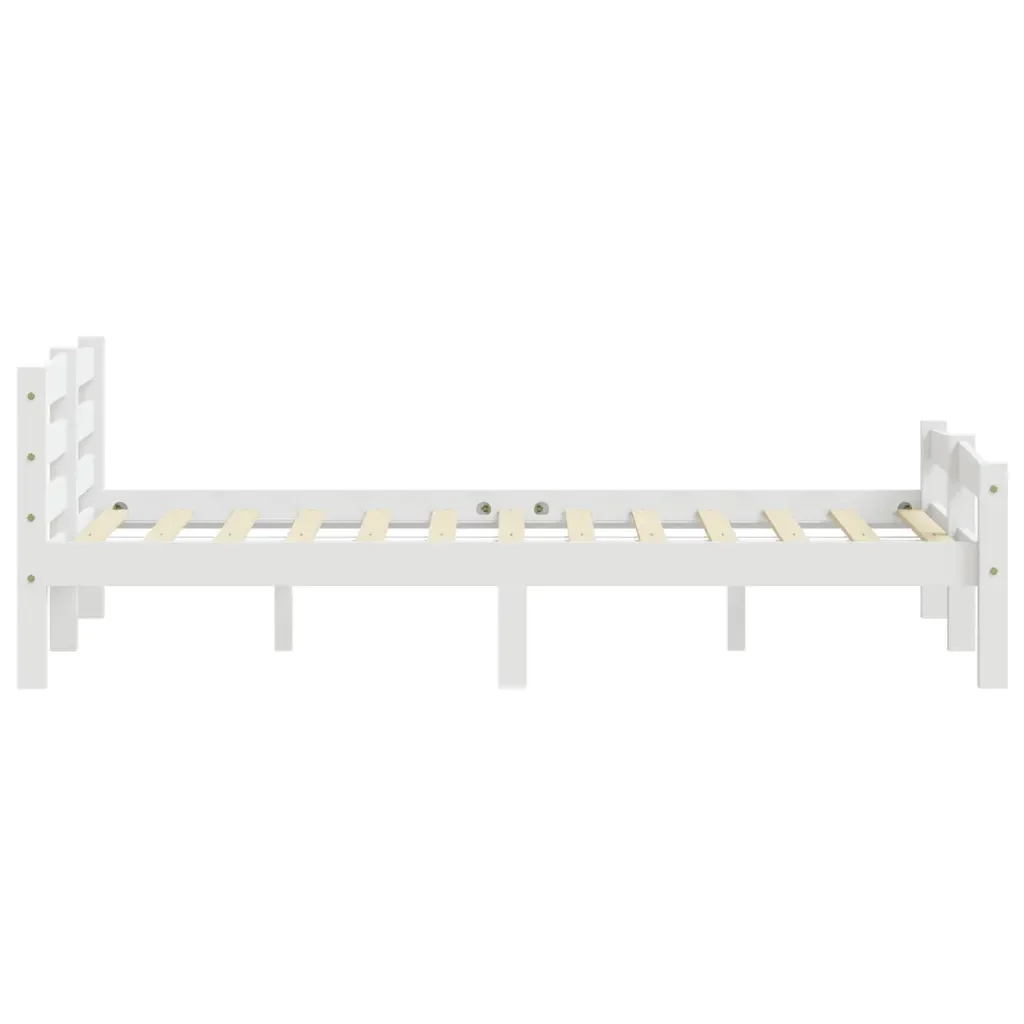 Letto matrimoniale | Letto per adulti | Giroletto senza Materasso Bianco 160x200 cm in Legno di Pino - Image 5