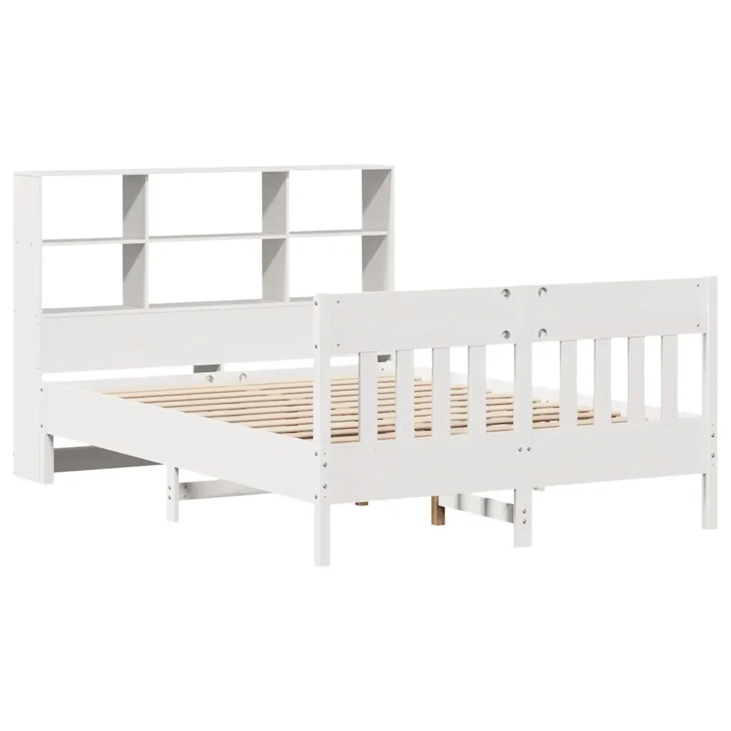 Letto matrimoniale | Letto per adulti | Giroletto senza Materasso Bianco 160x200 cm Legno Massello Pino - Image 4