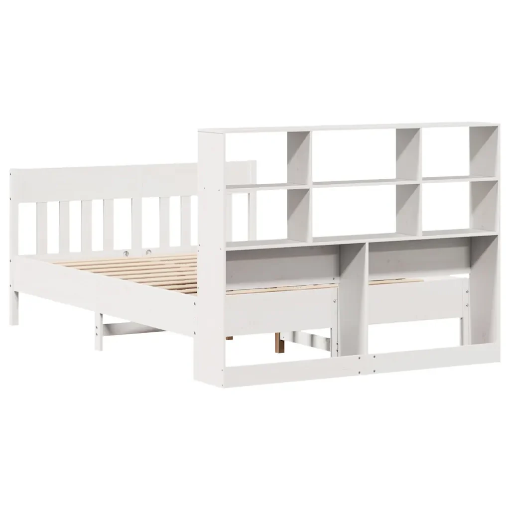 Letto matrimoniale | Letto per adulti | Giroletto senza Materasso Bianco 160x200 cm Legno Massello Pino - Image 8