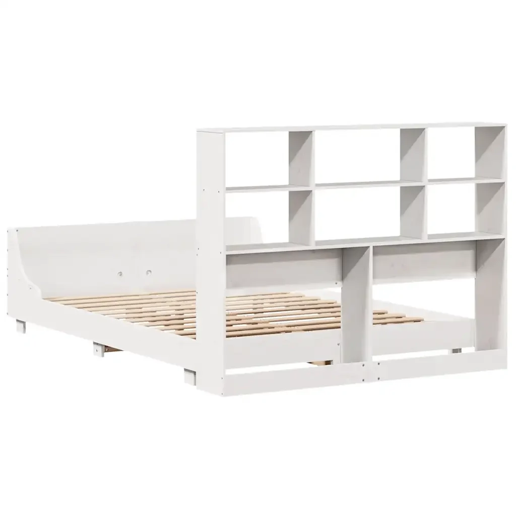 Letto matrimoniale | Letto per adulti | Giroletto senza Materasso Bianco 160x200 cm Legno Massello Pino - Image 8