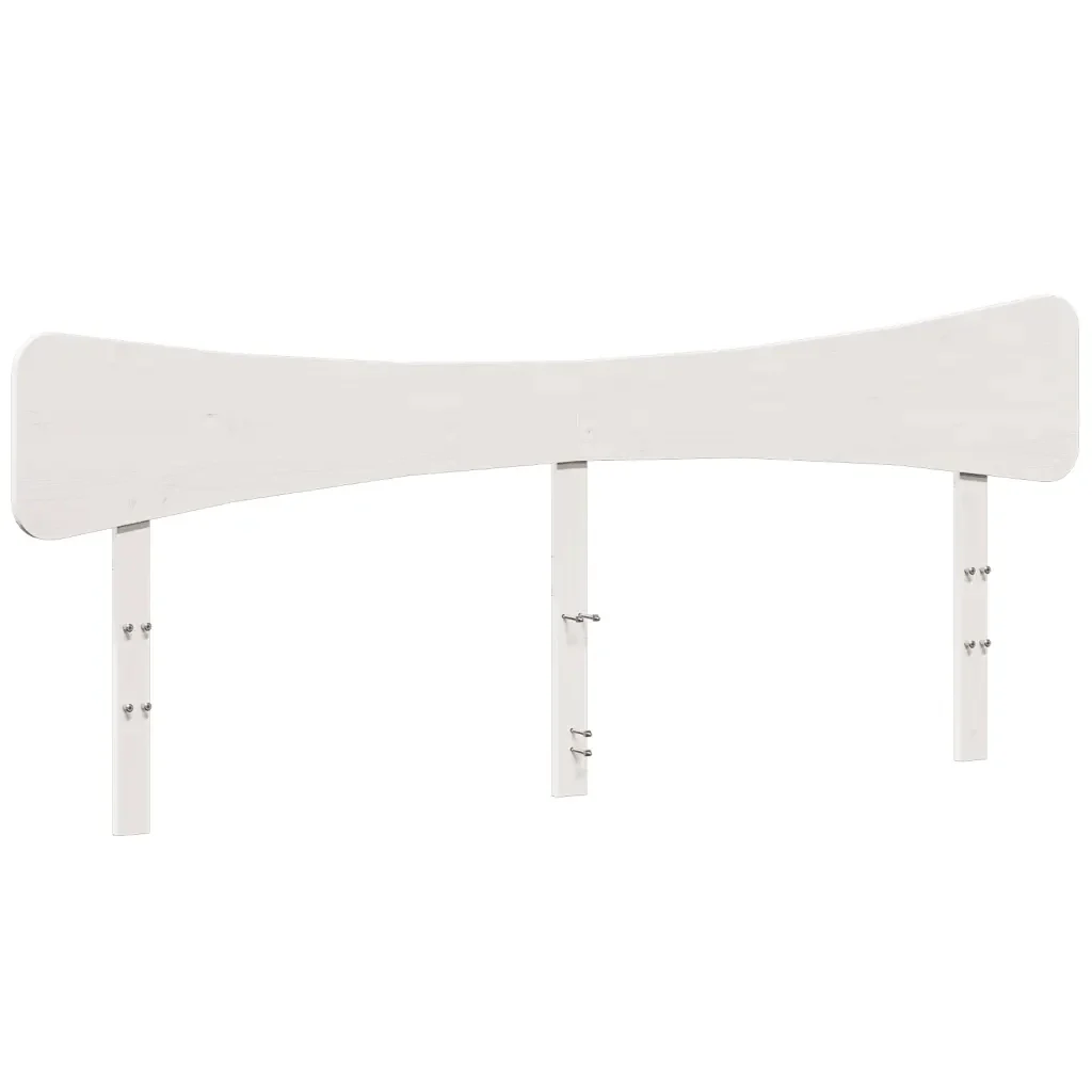 Letto matrimoniale | Letto per adulti | Giroletto senza Materasso Bianco 160x200 cm Legno Massello Pino - Image 6
