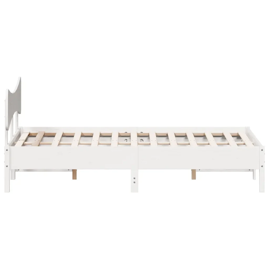 Letto matrimoniale | Letto per adulti | Giroletto senza Materasso Bianco 160x200 cm Legno Massello Pino - Image 7