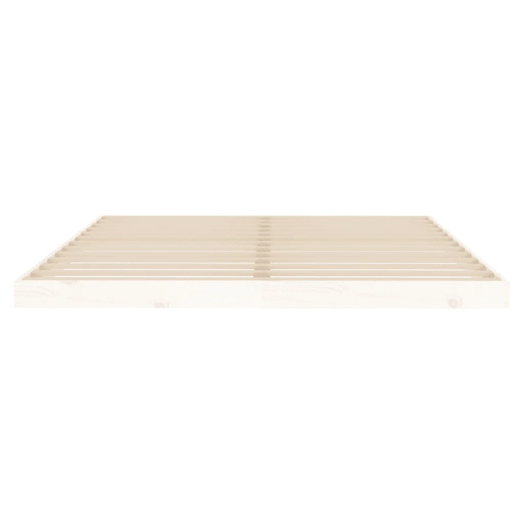 Letto matrimoniale | Letto per adulti | Giroletto senza Materasso Bianco 160x200 cm Legno Massello Pino - Image 5