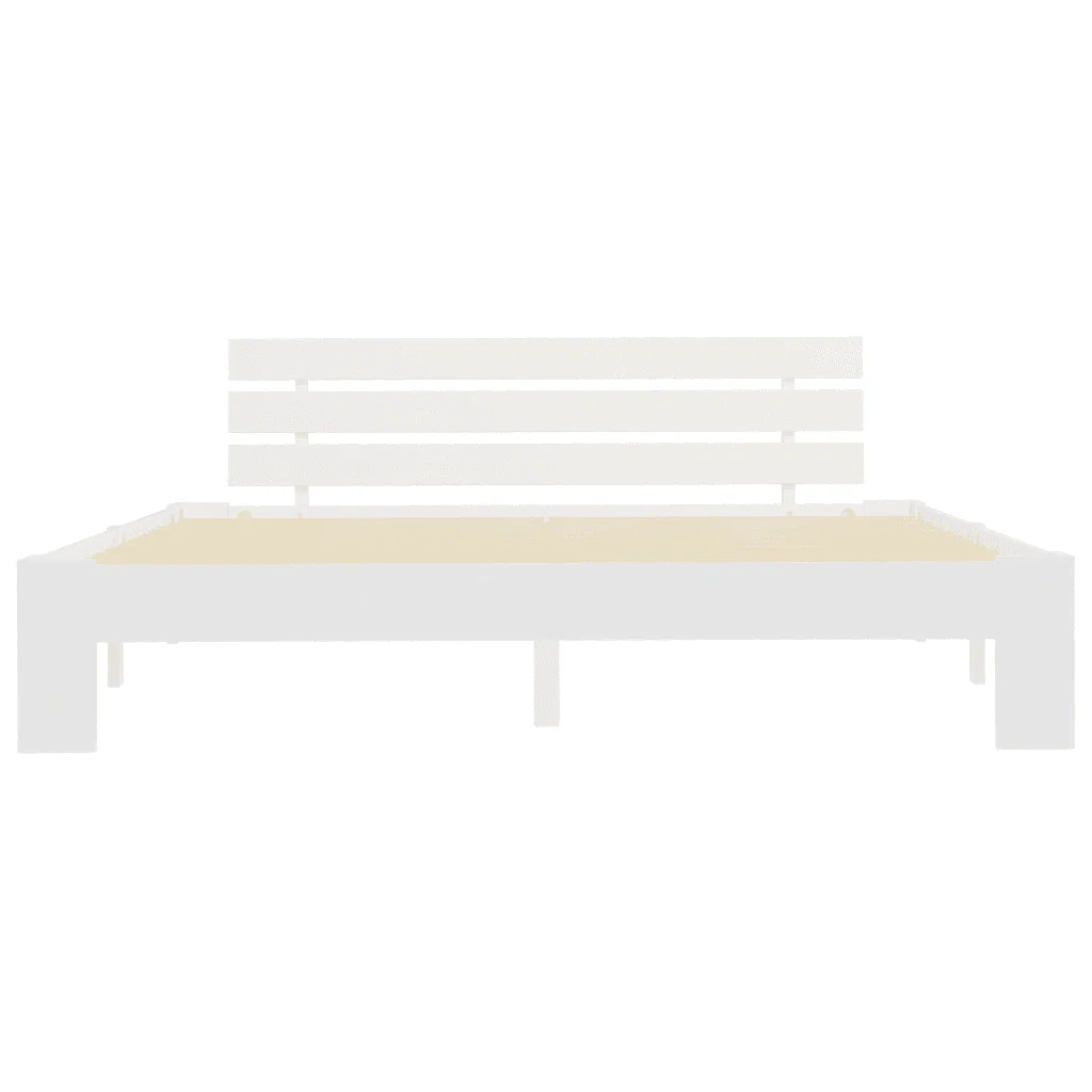 Letto matrimoniale | Letto per adulti | Giroletto senza Materasso Bianco 160x200 cm Legno Massello Pino - Image 4