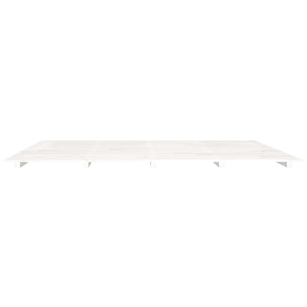 Letto matrimoniale | Letto per adulti | Giroletto senza Materasso Bianco 160x200 cm Legno Massello Pino - Image 5