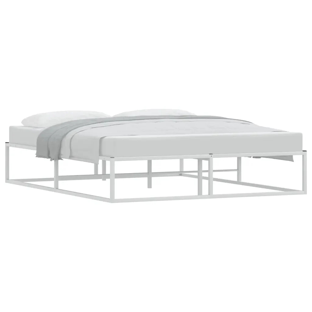 Letto matrimoniale | Letto per adulti | Giroletto senza Materasso Bianco 160x200 cm Metallo