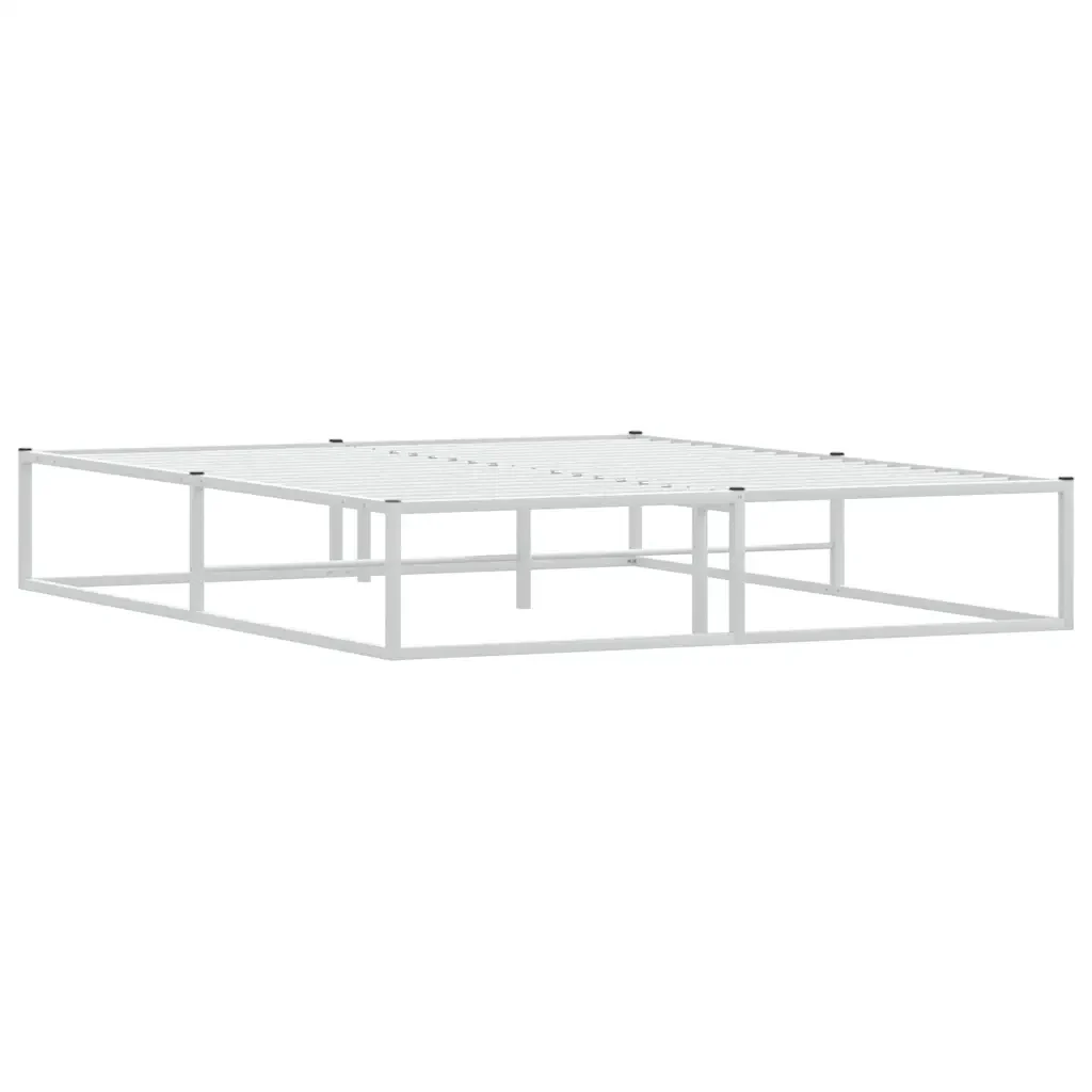 Letto matrimoniale | Letto per adulti | Giroletto senza Materasso Bianco 160x200 cm Metallo - Image 4