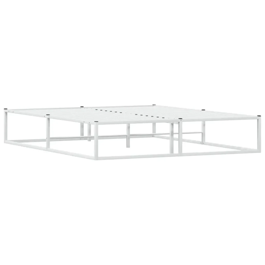 Letto matrimoniale | Letto per adulti | Giroletto senza Materasso Bianco 160x200 cm Metallo - Image 6
