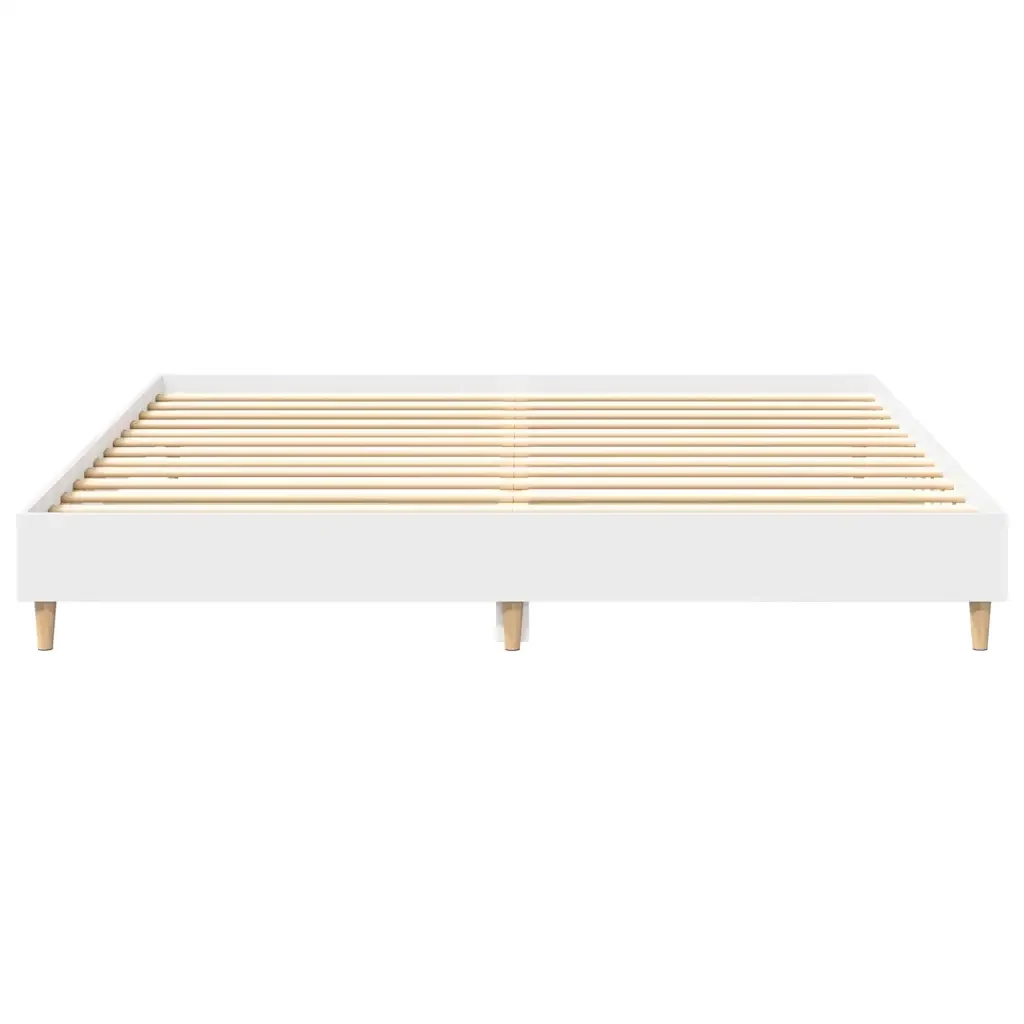 Letto matrimoniale | Letto per adulti | Giroletto senza Materasso Bianco 160x200cm in Legno Multistrato - Image 5