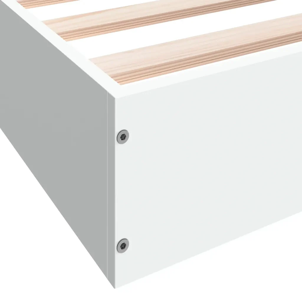 Letto matrimoniale | Letto per adulti | Giroletto senza Materasso Bianco 160x200cm in Legno Multistrato - Image 8