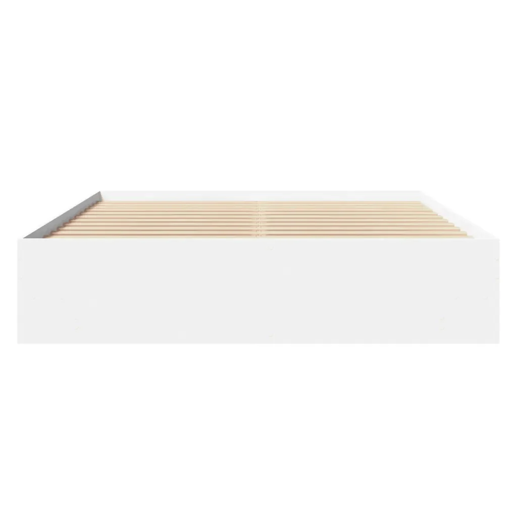 Letto matrimoniale | Letto per adulti | Giroletto senza Materasso Bianco 160x200cm in Legno Multistrato - Image 5