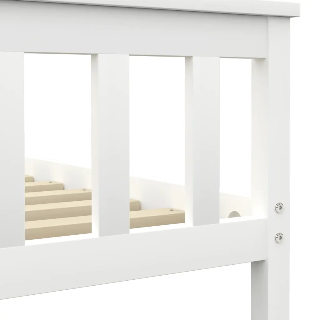 Letto matrimoniale | Letto per adulti | Giroletto senza Materasso Bianco 180x200 cm in Legno di Pino - Image 5