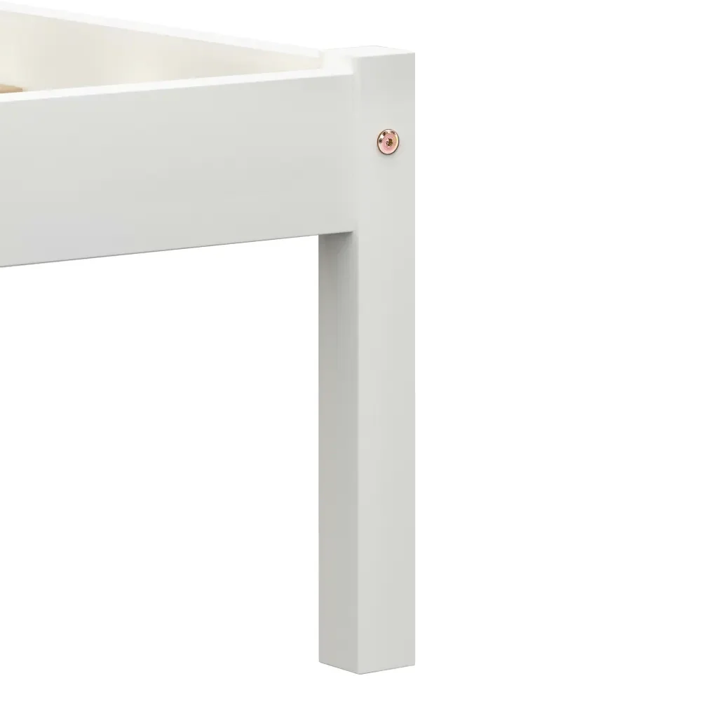 Letto matrimoniale | Letto per adulti | Giroletto senza Materasso Bianco 180x200 cm in Legno di Pino - Image 6