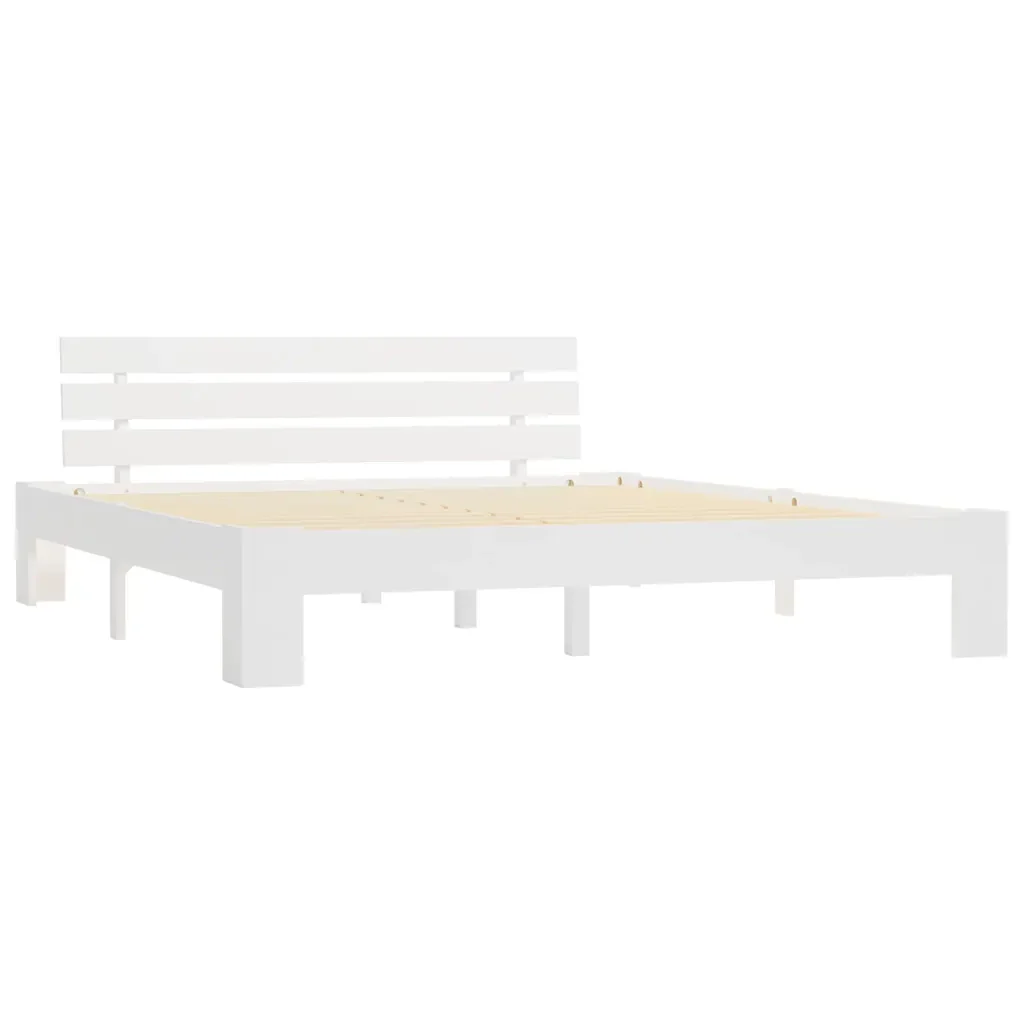 Letto matrimoniale | Letto per adulti | Giroletto senza Materasso Bianco 180x200 cm Legno Massello Pino - Image 2