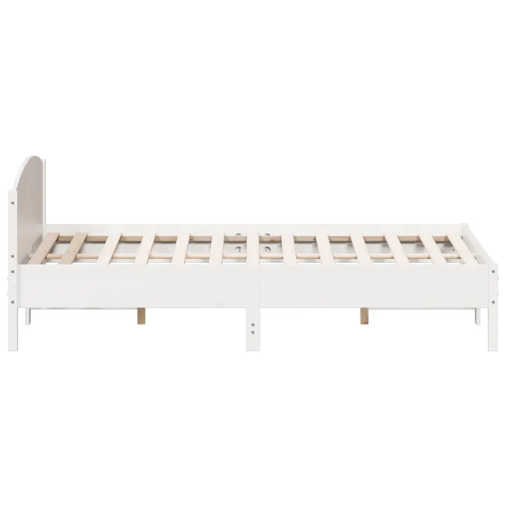 Letto matrimoniale | Letto per adulti | Giroletto senza Materasso Bianco 180x200 cm Legno Massello Pino - Image 5