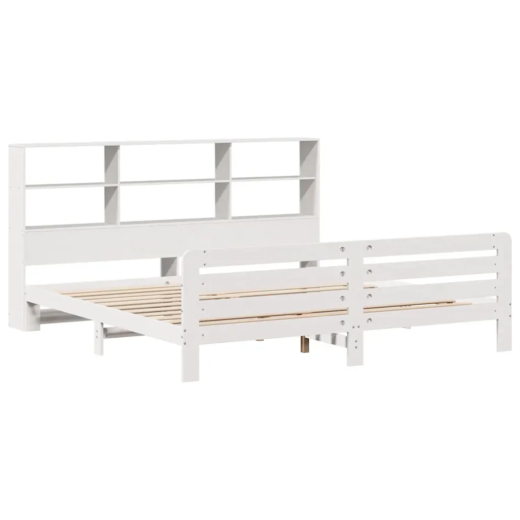 Letto matrimoniale | Letto per adulti | Giroletto senza Materasso Bianco 180x200 cm Legno Massello Pino - Image 4
