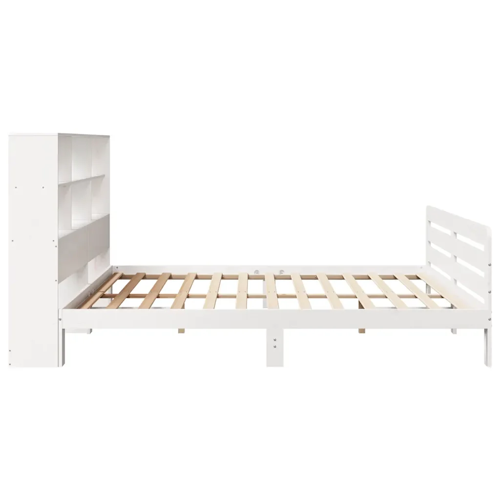 Letto matrimoniale | Letto per adulti | Giroletto senza Materasso Bianco 180x200 cm Legno Massello Pino - Image 5