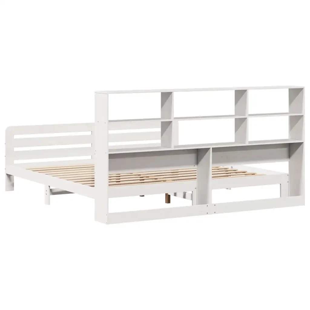 Letto matrimoniale | Letto per adulti | Giroletto senza Materasso Bianco 180x200 cm Legno Massello Pino - Image 6