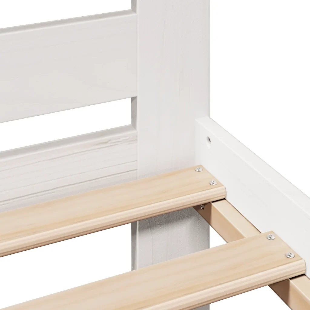 Letto matrimoniale | Letto per adulti | Giroletto senza Materasso Bianco 180x200 cm Legno Massello Pino - Image 9