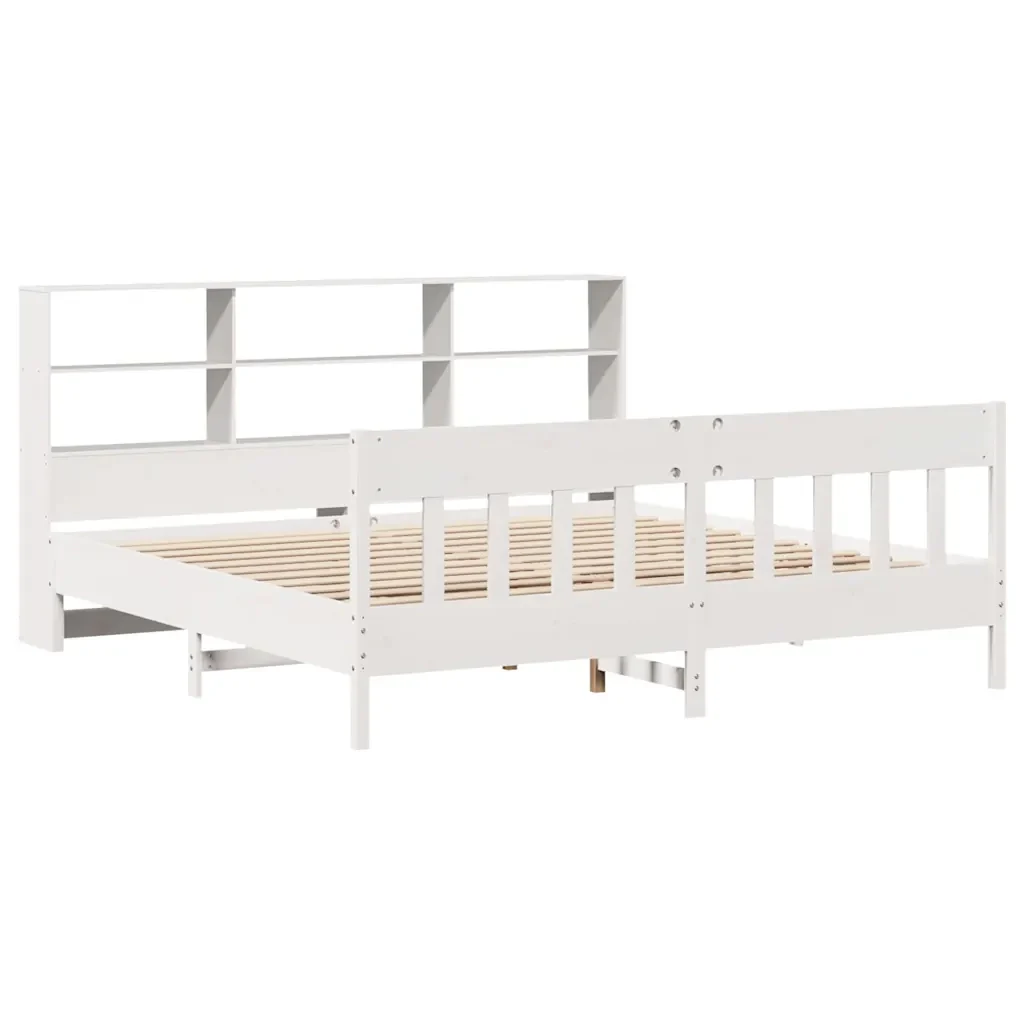 Letto matrimoniale | Letto per adulti | Giroletto senza Materasso Bianco 180x200 cm Legno Massello Pino - Image 4