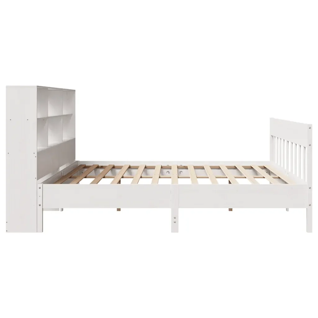 Letto matrimoniale | Letto per adulti | Giroletto senza Materasso Bianco 180x200 cm Legno Massello Pino - Image 7