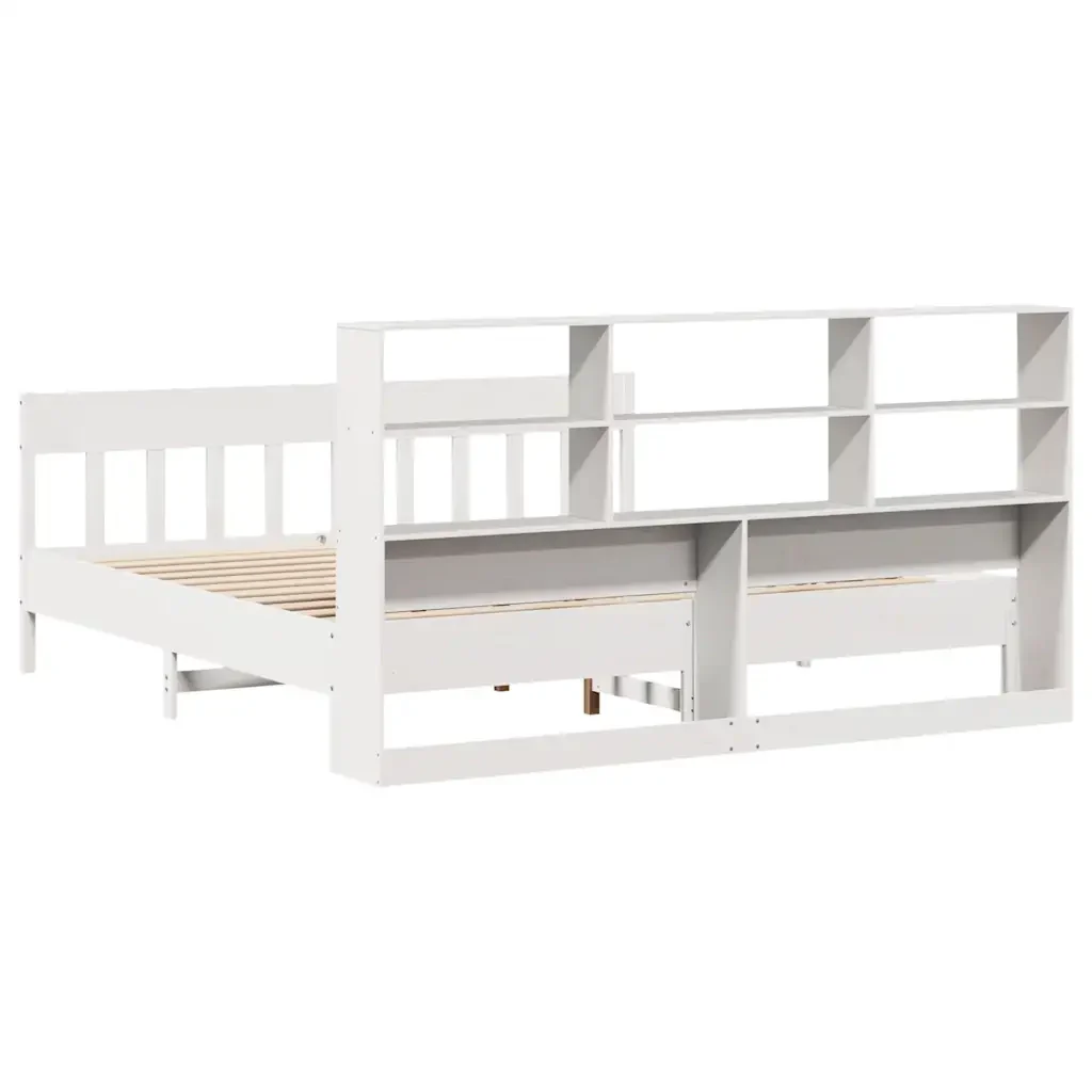 Letto matrimoniale | Letto per adulti | Giroletto senza Materasso Bianco 180x200 cm Legno Massello Pino - Image 8