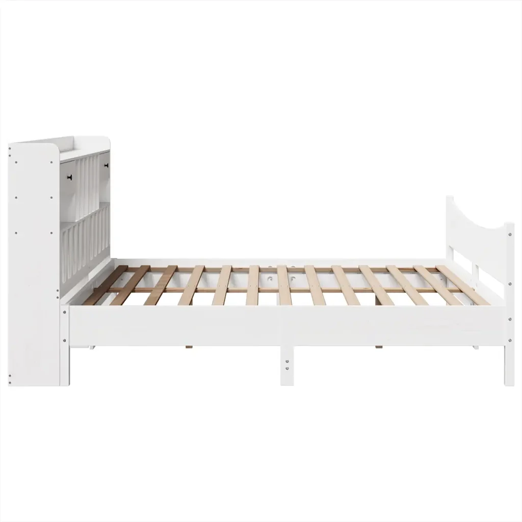 Letto matrimoniale | Letto per adulti | Giroletto senza Materasso Bianco 180x200 cm Legno Massello Pino - Image 7