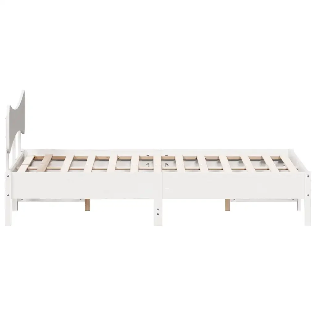 Letto matrimoniale | Letto per adulti | Giroletto senza Materasso Bianco 180x200 cm Legno Massello Pino - Image 7