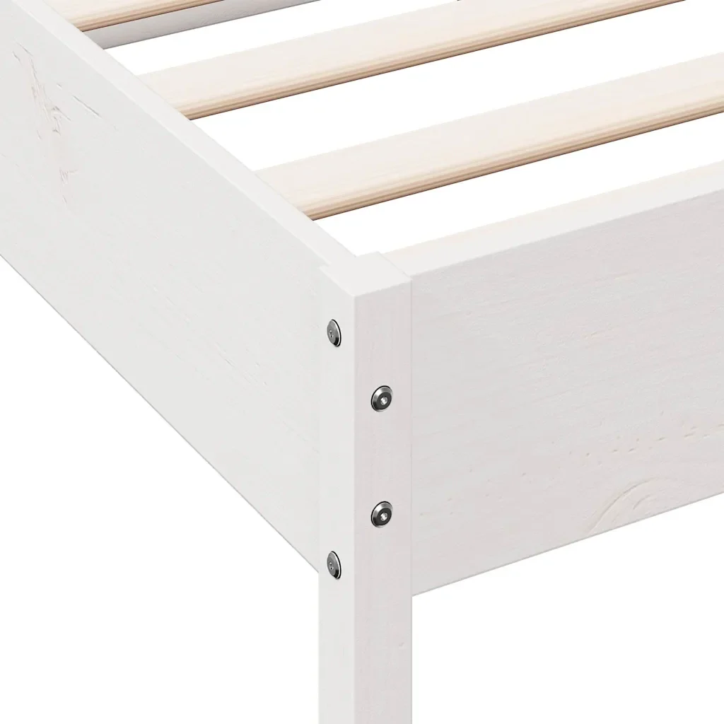 Letto matrimoniale | Letto per adulti | Giroletto senza Materasso Bianco 180x200 cm Legno Massello Pino - Image 9