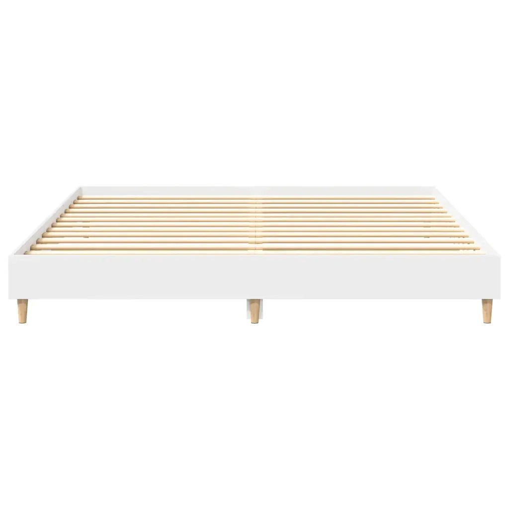 Letto matrimoniale | Letto per adulti | Giroletto senza Materasso Bianco 180x200 cm Legno Multistrato - Image 5