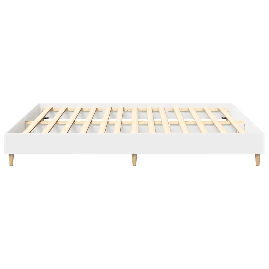 Letto matrimoniale | Letto per adulti | Giroletto senza Materasso Bianco 180x200 cm Legno Multistrato - Image 6