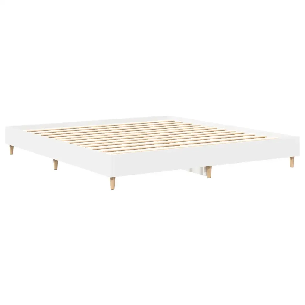 Letto matrimoniale | Letto per adulti | Giroletto senza Materasso Bianco 180x200 cm Legno Multistrato - Image 7