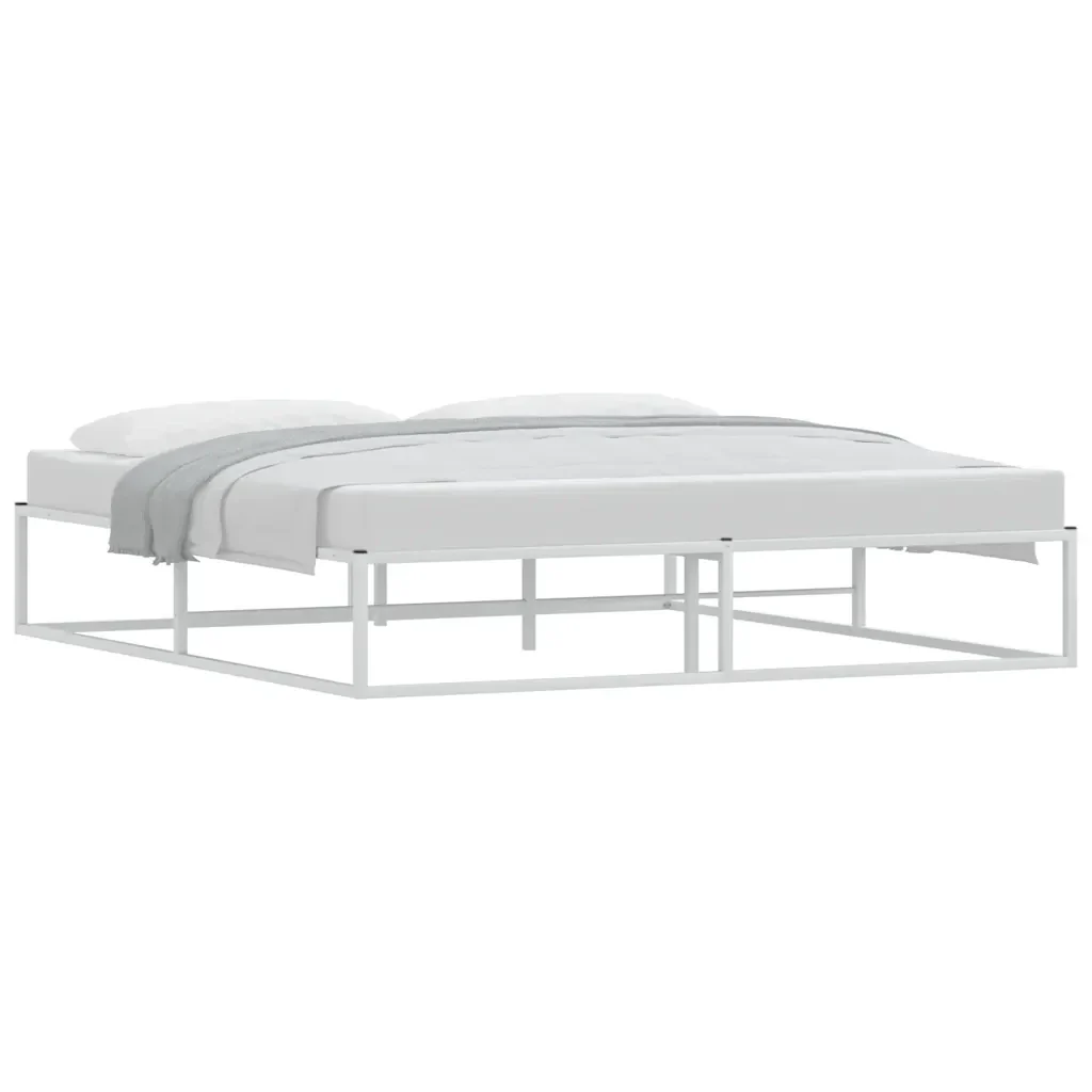 Letto matrimoniale | Letto per adulti | Giroletto senza Materasso Bianco 180x200 cm Metallo