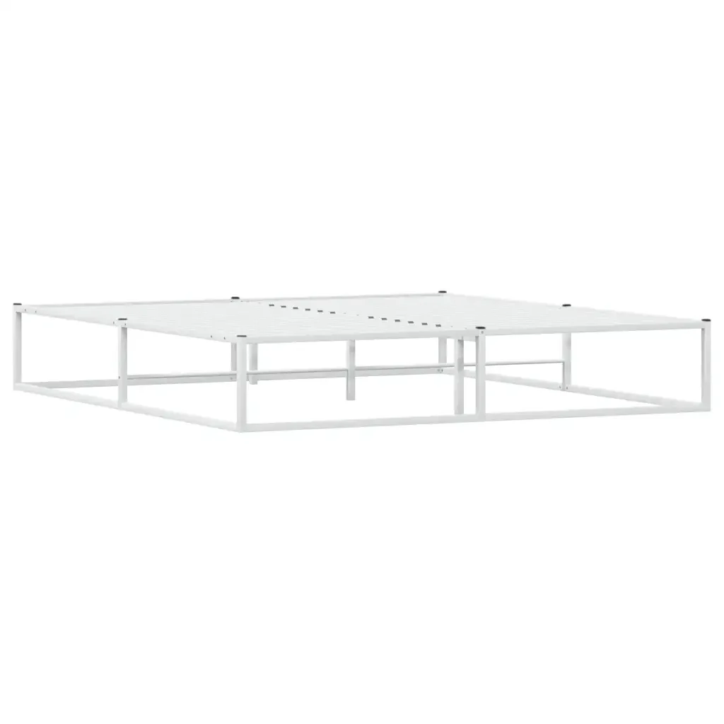 Letto matrimoniale | Letto per adulti | Giroletto senza Materasso Bianco 180x200 cm Metallo - Image 6