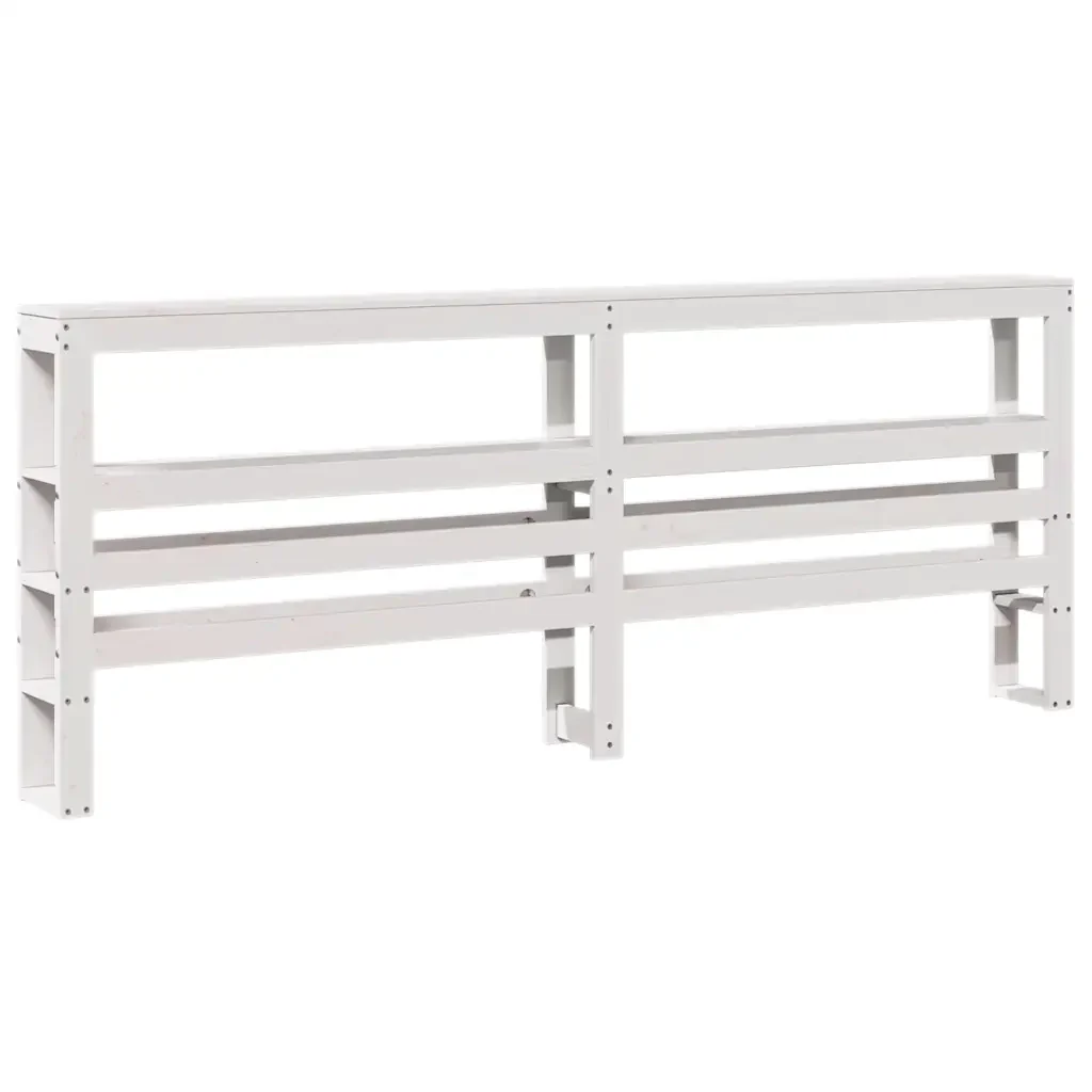 Letto matrimoniale | Letto per adulti | Giroletto senza Materasso Bianco 200x200 cm Legno Massello Pino - Image 8