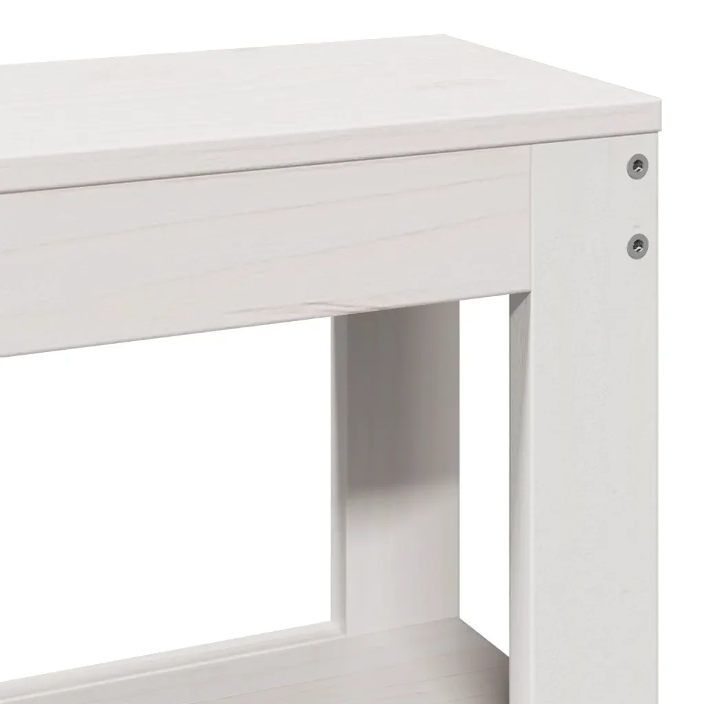 Letto matrimoniale | Letto per adulti | Giroletto senza Materasso Bianco 200x200 cm Legno Massello Pino - Image 10