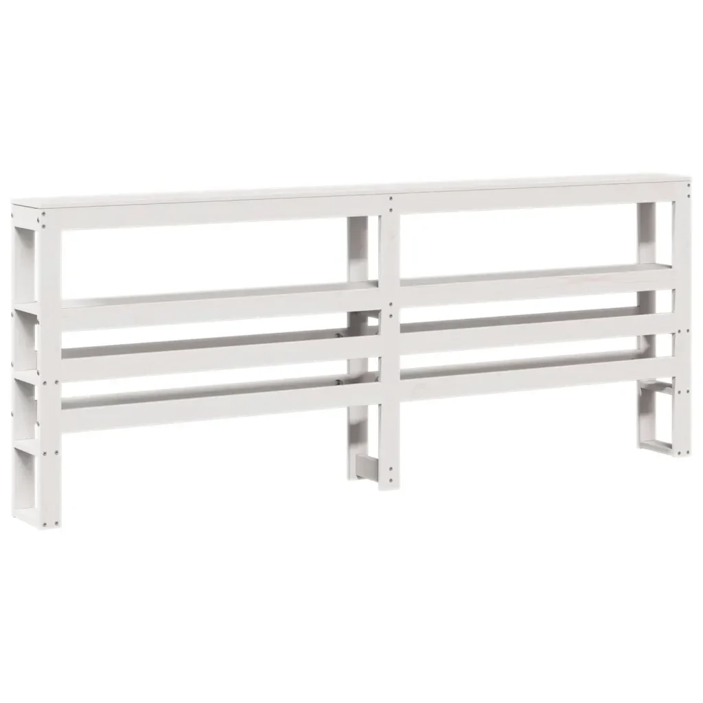 Letto matrimoniale | Letto per adulti | Giroletto senza Materasso Bianco 200x200 cm Legno Massello Pino - Image 8