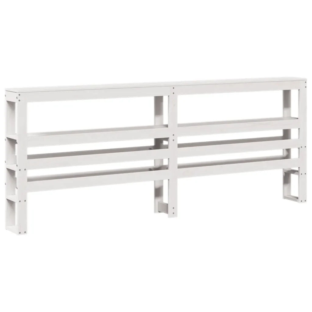 Letto matrimoniale | Letto per adulti | Giroletto senza Materasso Bianco 200x200 cm Legno Massello Pino - Image 7