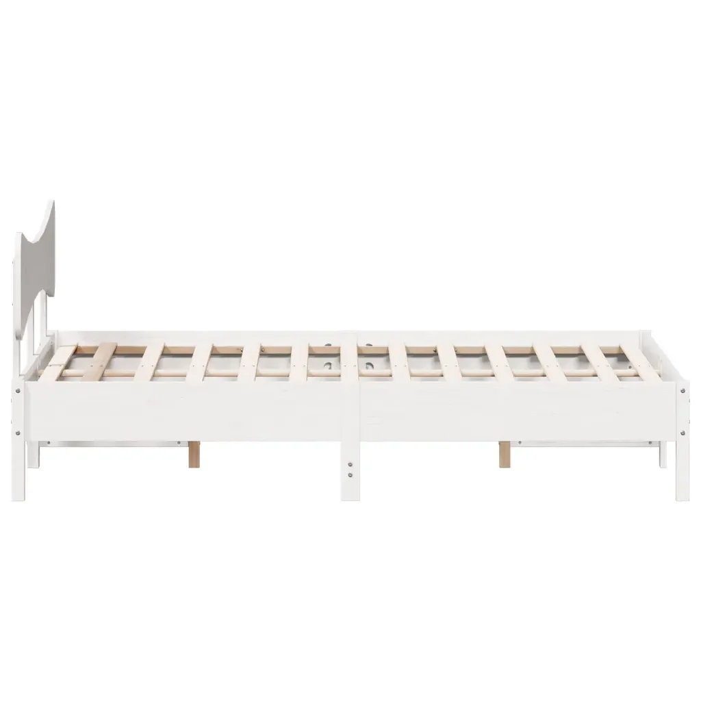Letto matrimoniale | Letto per adulti | Giroletto senza Materasso Bianco 200x200 cm Legno Massello Pino - Image 7