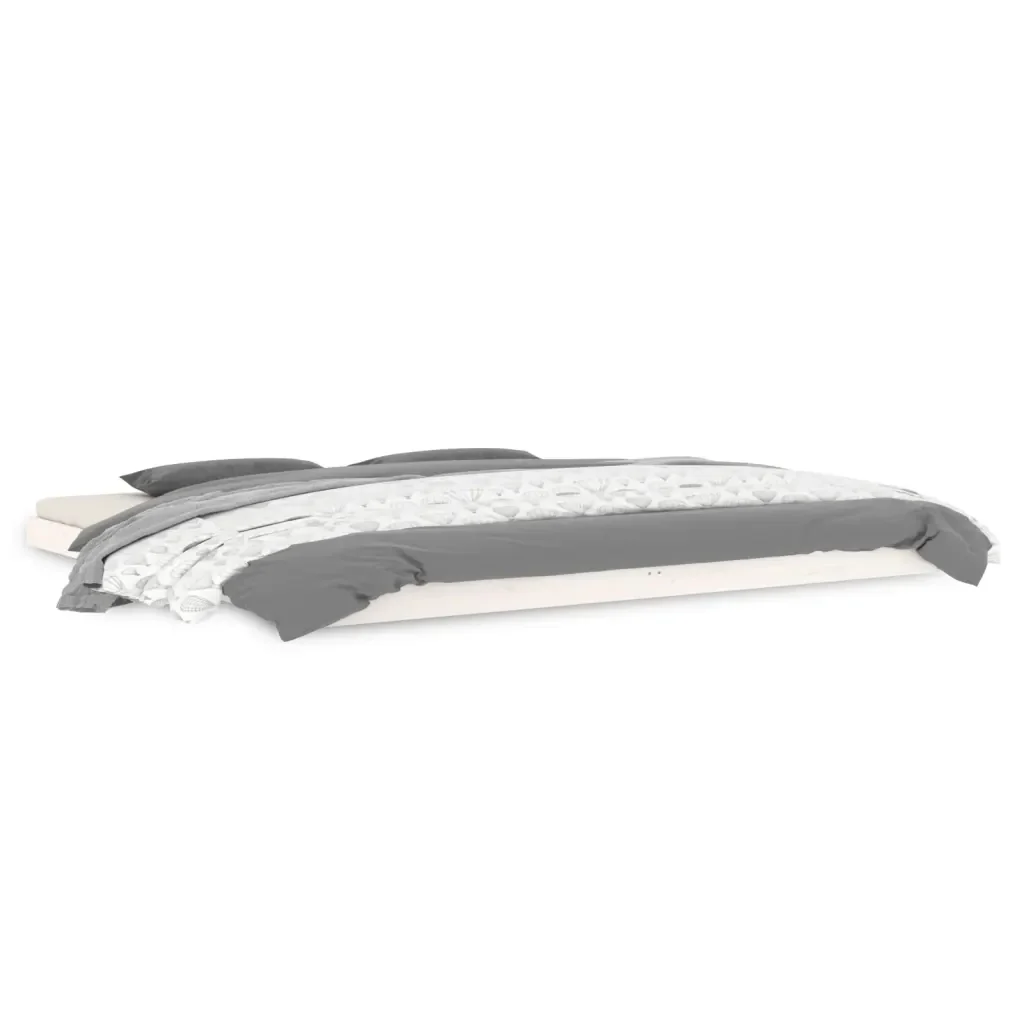 Letto matrimoniale | Letto per adulti | Giroletto senza Materasso Bianco 200x200 cm Legno Massello Pino