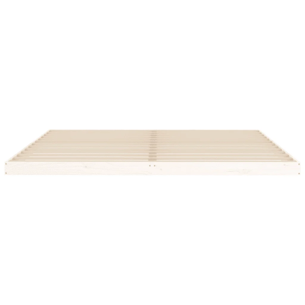 Letto matrimoniale | Letto per adulti | Giroletto senza Materasso Bianco 200x200 cm Legno Massello Pino - Image 5