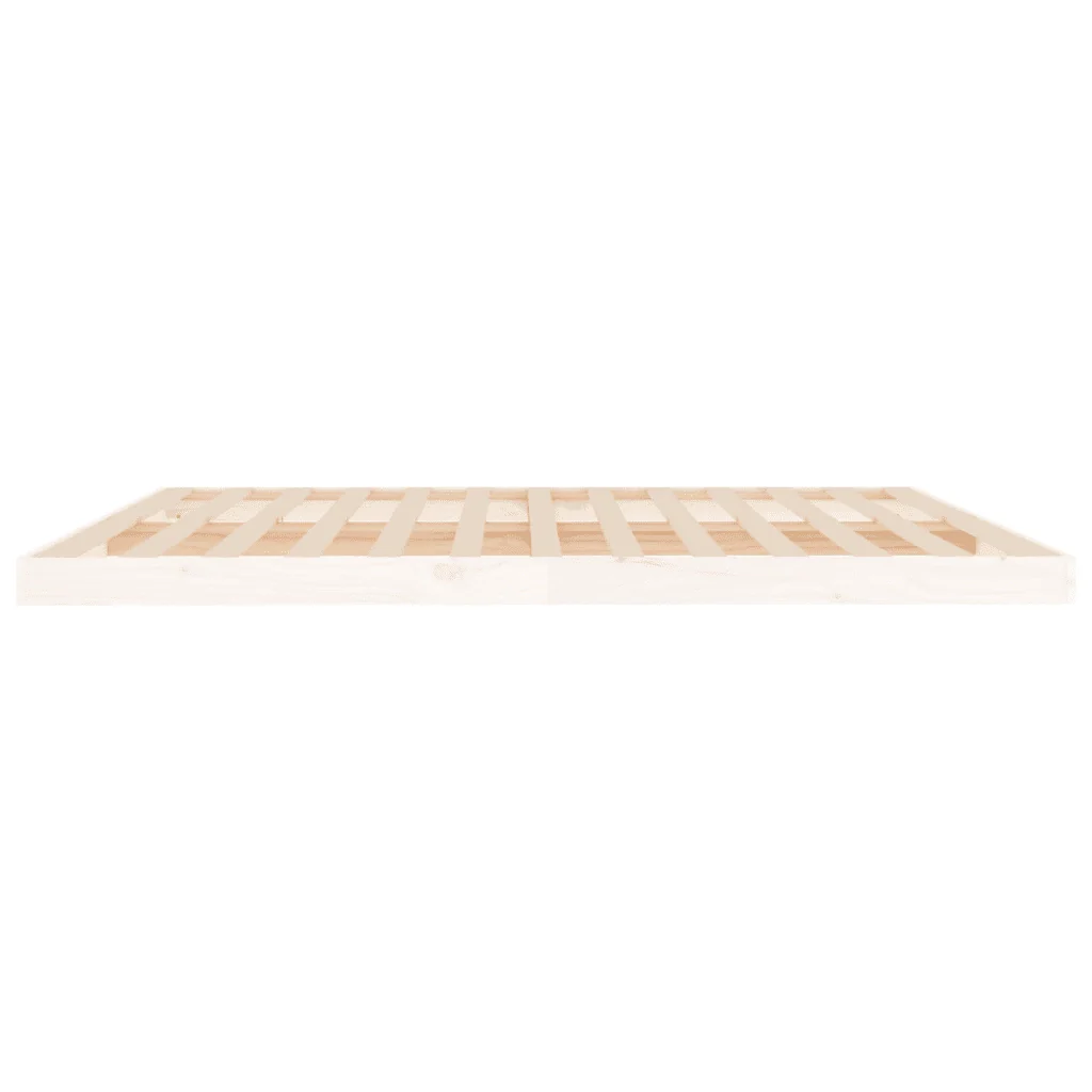 Letto matrimoniale | Letto per adulti | Giroletto senza Materasso Bianco 200x200 cm Legno Massello Pino - Image 6