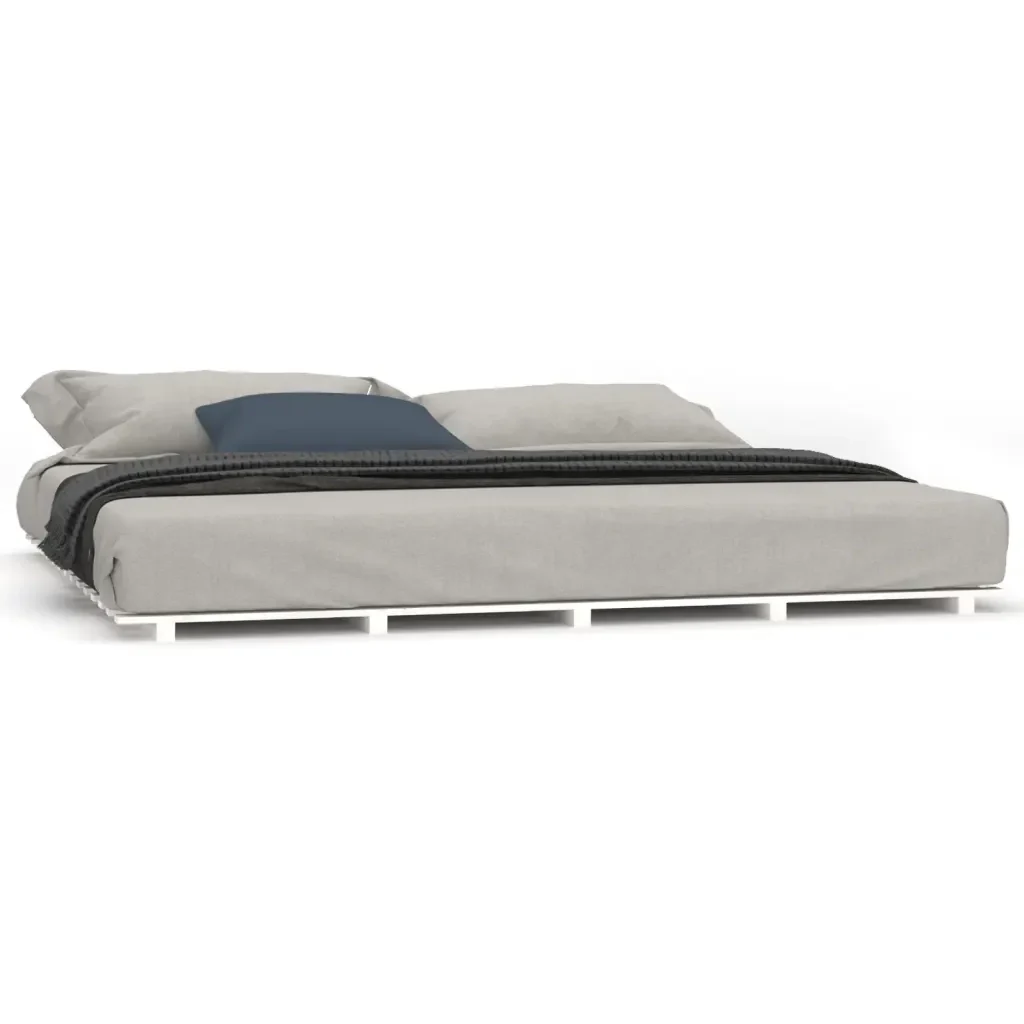 Letto matrimoniale | Letto per adulti | Giroletto senza Materasso Bianco 200x200 cm Legno Massello Pino